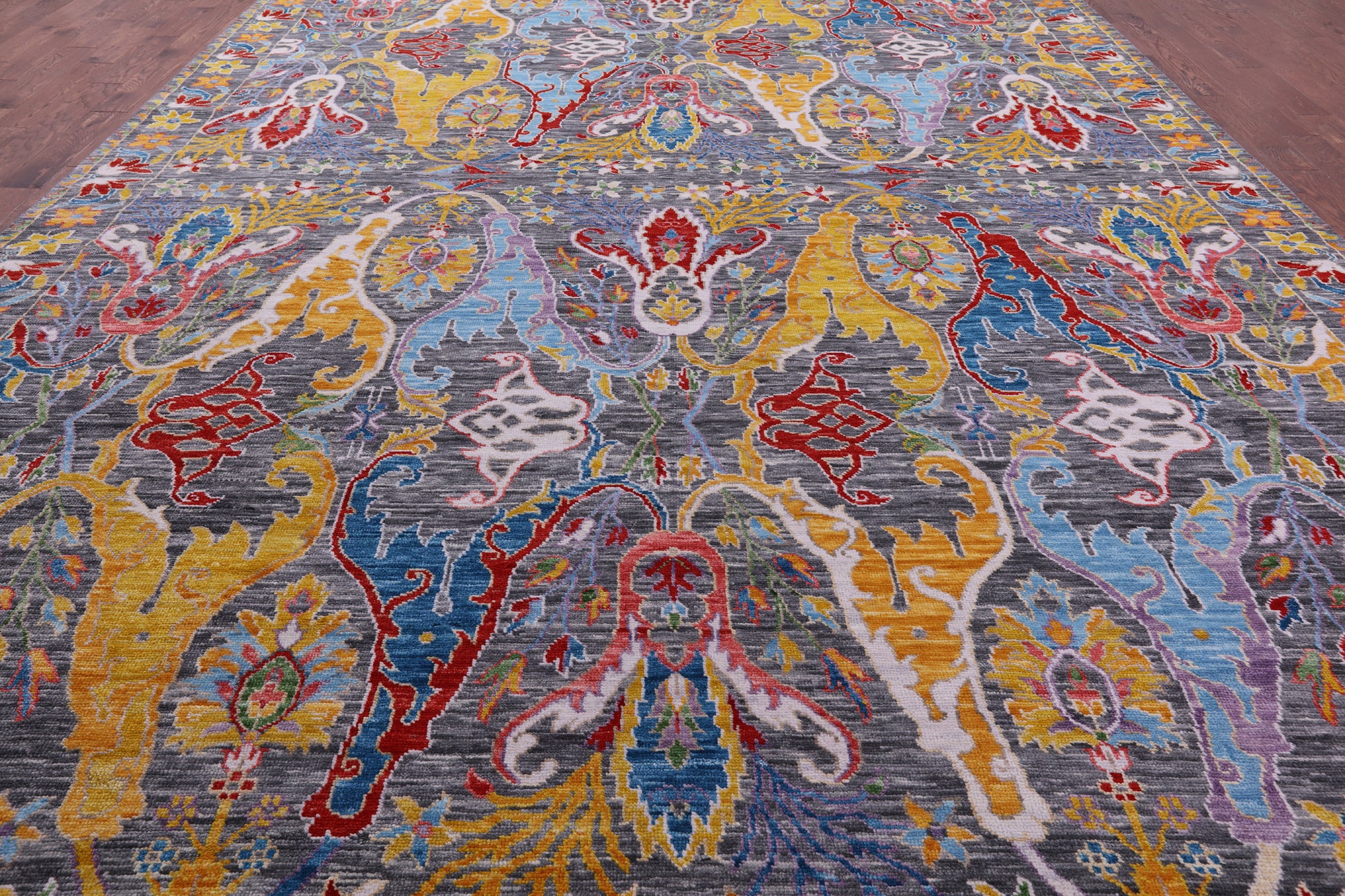 Grey Turkish Oushak Hand Knotted Wool Rug - 12' 3" X 18' 0" - Golden Nile