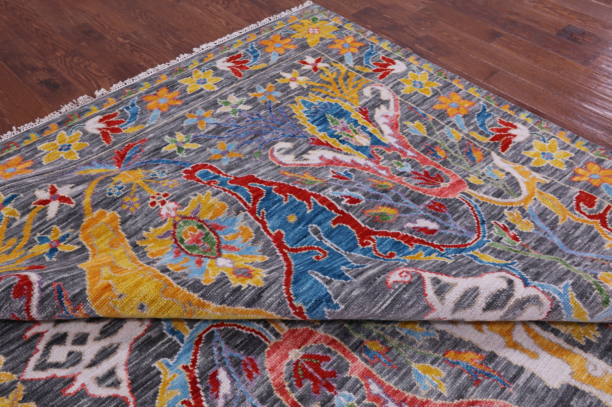 Grey Turkish Oushak Hand Knotted Wool Rug - 12' 3" X 18' 0" - Golden Nile