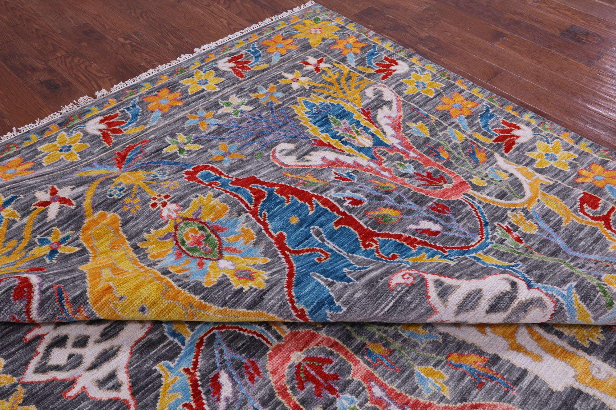 Grey Turkish Oushak Hand Knotted Wool Rug - 12' 3" X 18' 0" - Golden Nile