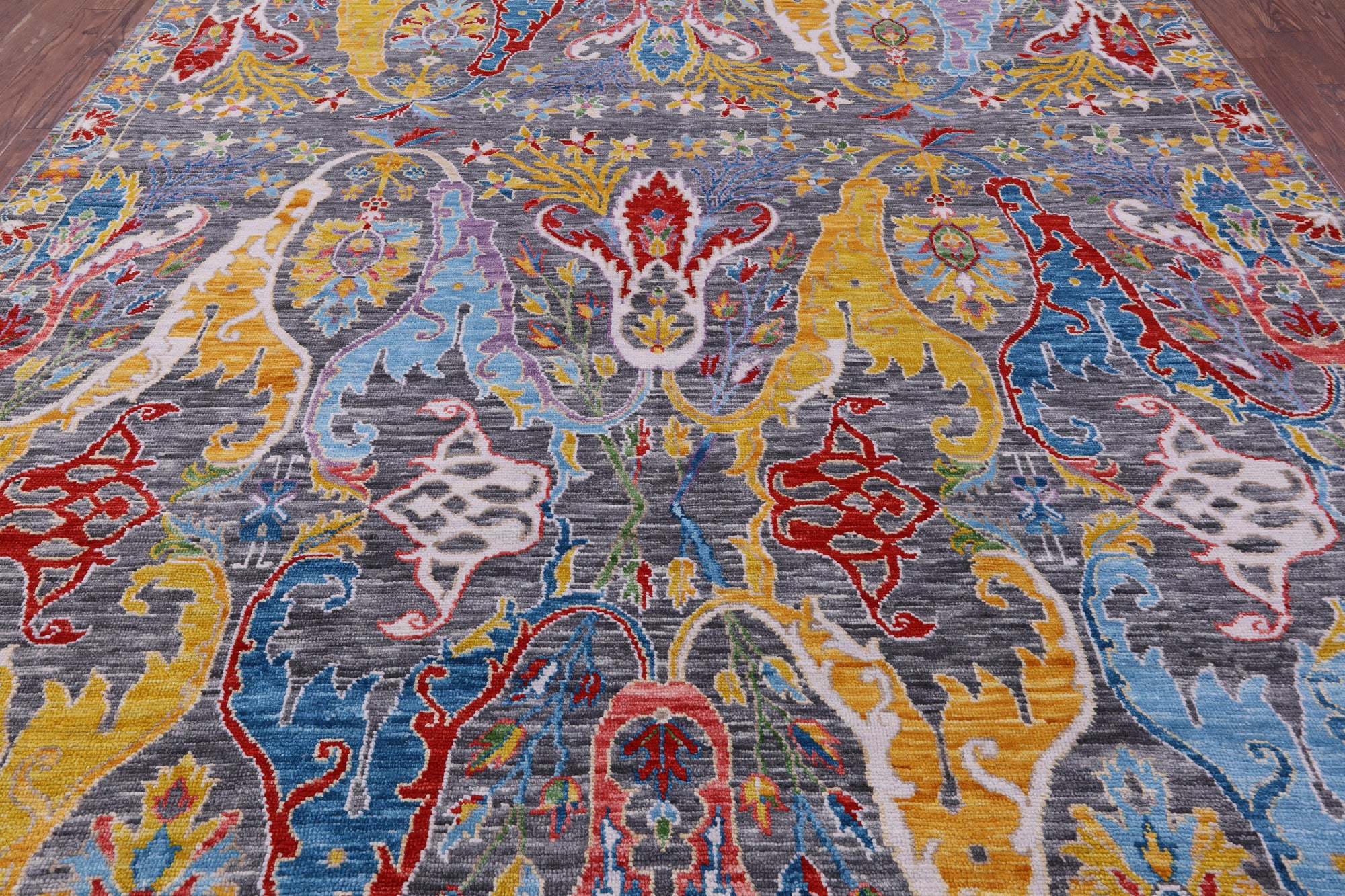 Grey Turkish Oushak Hand Knotted Wool Rug - 10' 2" X 13' 11" - Golden Nile