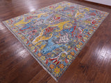 Grey Turkish Oushak Hand Knotted Wool Rug - 10' 2" X 13' 11" - Golden Nile