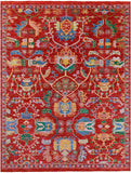 Red Persian Fine Serapi Handmade Wool Rug - 9' 3" X 12' 3" - Golden Nile