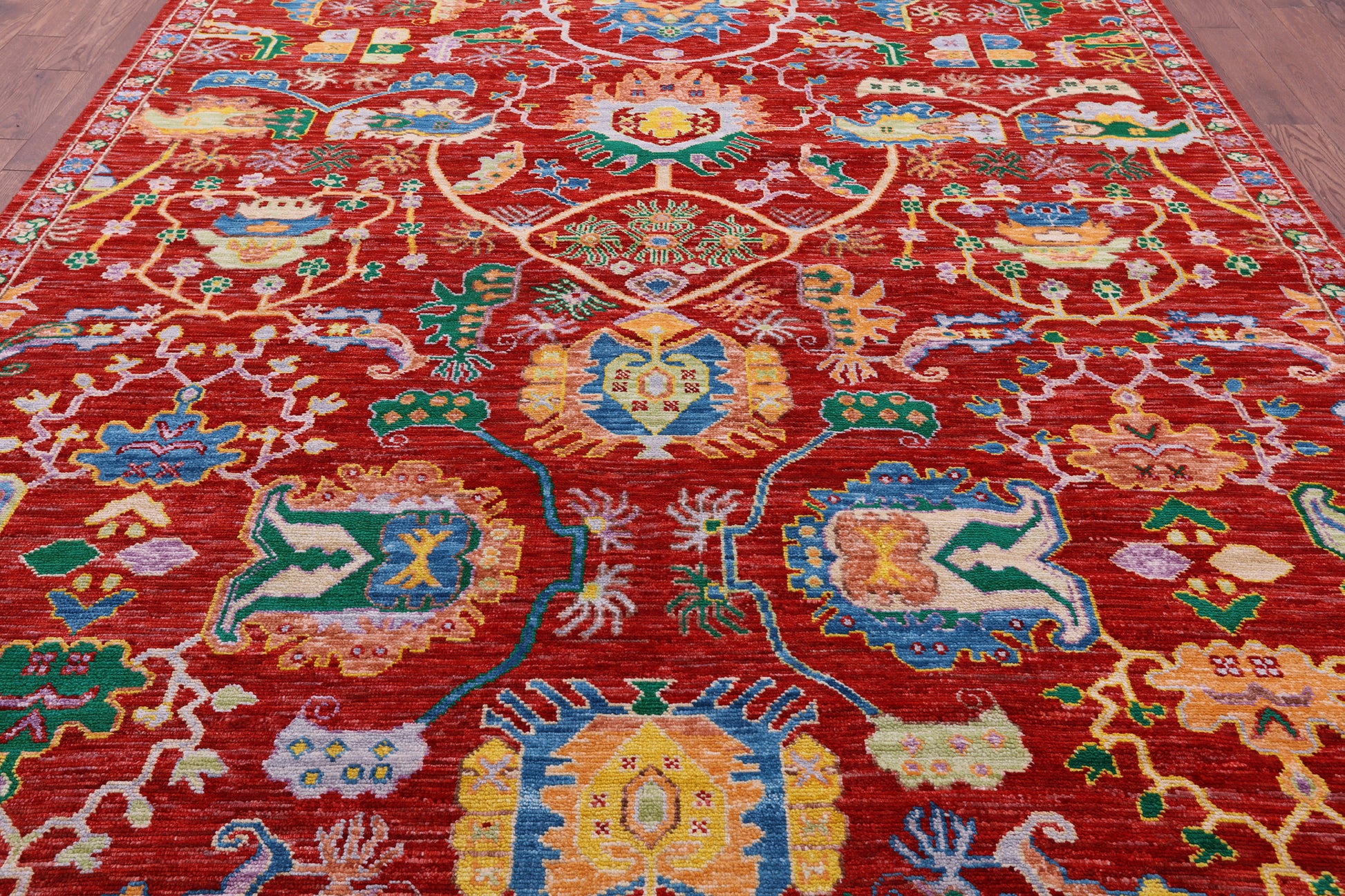 Red Persian Fine Serapi Handmade Wool Rug - 9' 3" X 12' 3" - Golden Nile