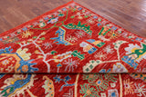 Red Persian Fine Serapi Handmade Wool Rug - 9' 3" X 12' 3" - Golden Nile