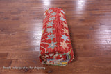 Red Turkish Oushak Hand Knotted Wool Rug - 10' 4" X 13' 10" - Golden Nile