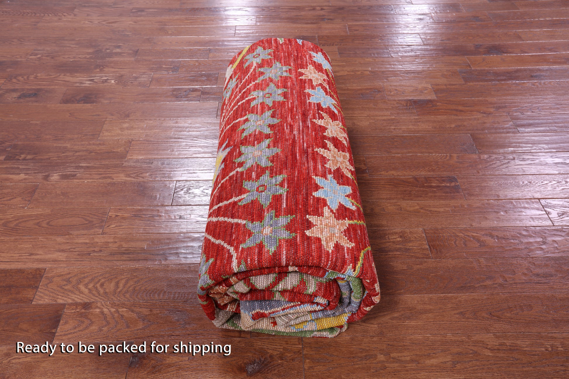Red Turkish Oushak Hand Knotted Wool Rug - 10' 4" X 13' 10" - Golden Nile