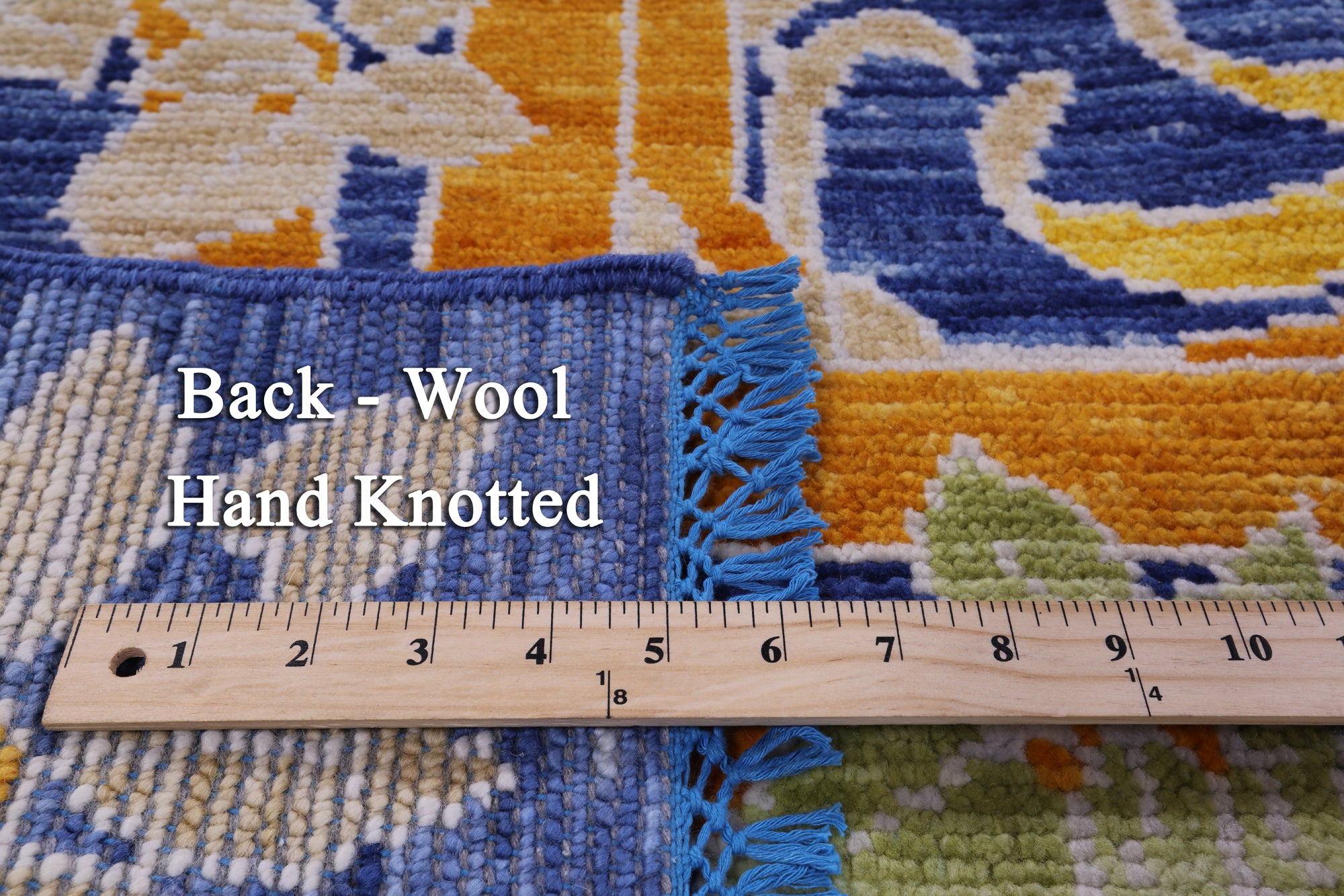 Blue Square William Morris Hand Knotted Wool Rug - 9' 0" X 9' 1" - Golden Nile