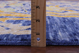 Blue Square William Morris Hand Knotted Wool Rug - 9' 0" X 9' 1" - Golden Nile