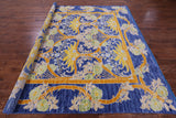 Blue Square William Morris Hand Knotted Wool Rug - 9' 0" X 9' 1" - Golden Nile