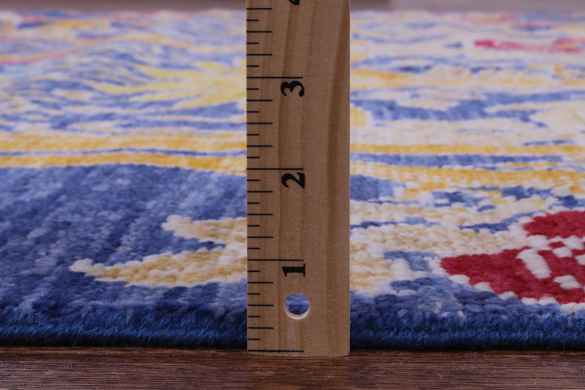 Blue Square William Morris Hand Knotted Wool Rug - 8' 1" X 8' 2" - Golden Nile