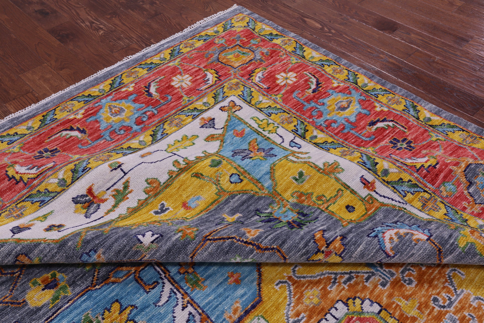 Grey Persian Fine Serapi Hand Knotted Wool Rug - 10' 2" X 13' 11" - Golden Nile