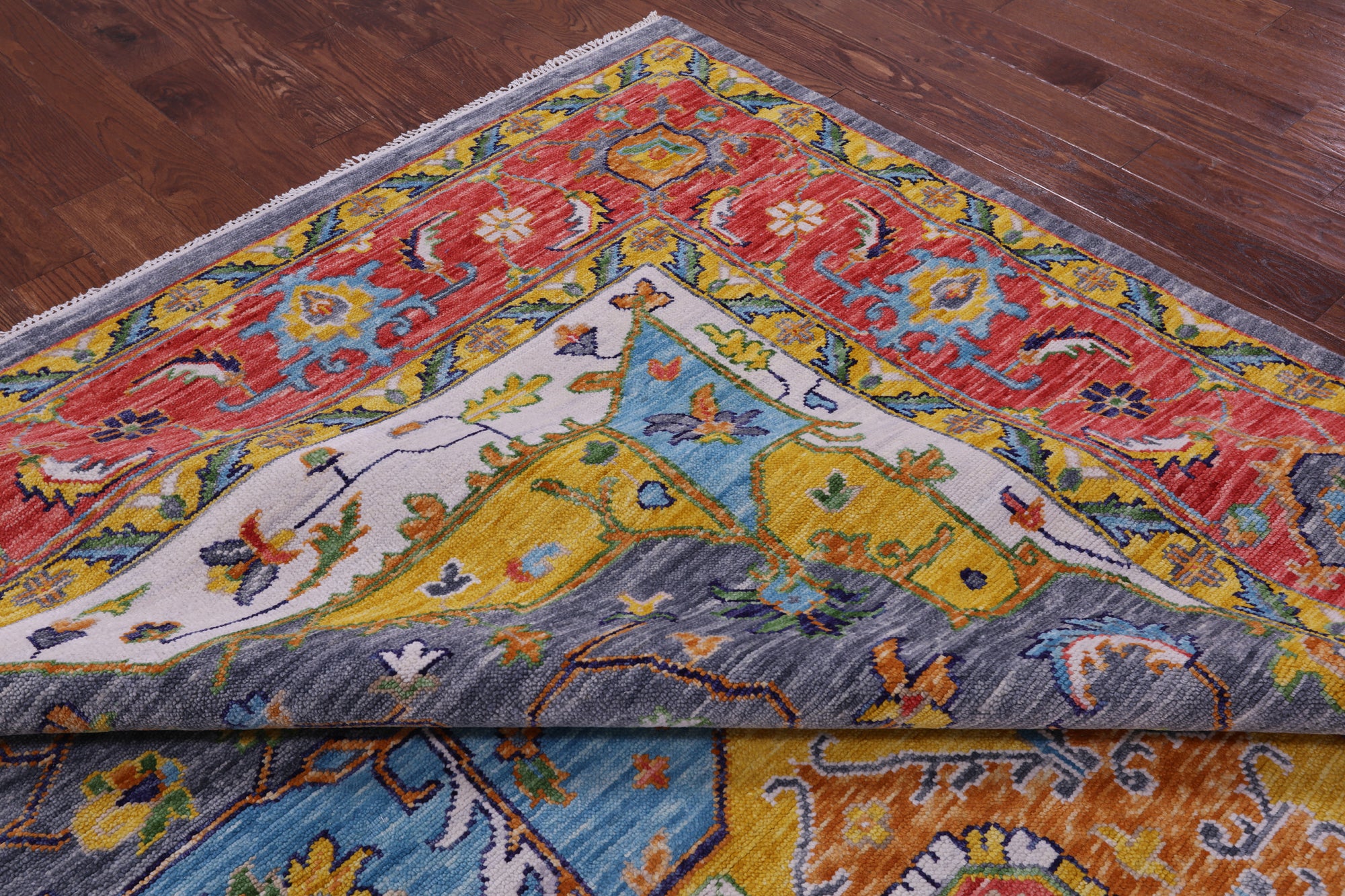 Grey Persian Fine Serapi Hand Knotted Wool Rug - 10' 2" X 13' 11" - Golden Nile