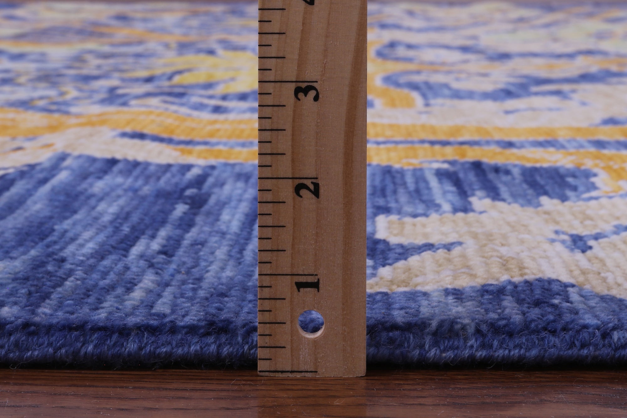 Blue Square William Morris Hand Knotted Wool Rug - 9' 11" X 10' 1" - Golden Nile