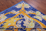 Blue Square William Morris Hand Knotted Wool Rug - 9' 11" X 10' 1" - Golden Nile