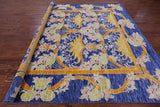 Blue Square William Morris Hand Knotted Wool Rug - 9' 11" X 10' 1" - Golden Nile