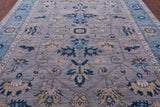 Grey Persian Fine Serapi Hand Knotted Wool Rug - 9' 0" X 12' 2" - Golden Nile