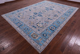 Grey Persian Fine Serapi Hand Knotted Wool Rug - 9' 0" X 12' 2" - Golden Nile