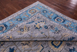Grey Persian Fine Serapi Hand Knotted Wool Rug - 9' 0" X 12' 2" - Golden Nile
