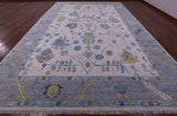 Grey Turkish Oushak Hand Knotted Wool Rug - 12' 2" X 18' 1" - Golden Nile