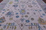 Grey Turkish Oushak Hand Knotted Wool Rug - 12' 2" X 18' 1" - Golden Nile