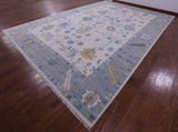 Grey Turkish Oushak Hand Knotted Wool Rug - 12' 2" X 18' 1" - Golden Nile