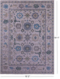 Grey Turkish Oushak Hand Knotted Wool Rug - 10' 2" X 14' 1" - Golden Nile