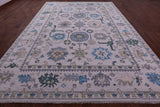 Grey Turkish Oushak Hand Knotted Wool Rug - 10' 2" X 14' 1" - Golden Nile