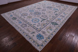 Grey Turkish Oushak Hand Knotted Wool Rug - 10' 2" X 14' 1" - Golden Nile