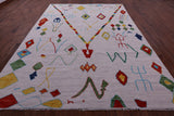 Grey Tribal Moroccan Hand Knotted Wool Rug - 9' 3" X 12' 3" - Golden Nile