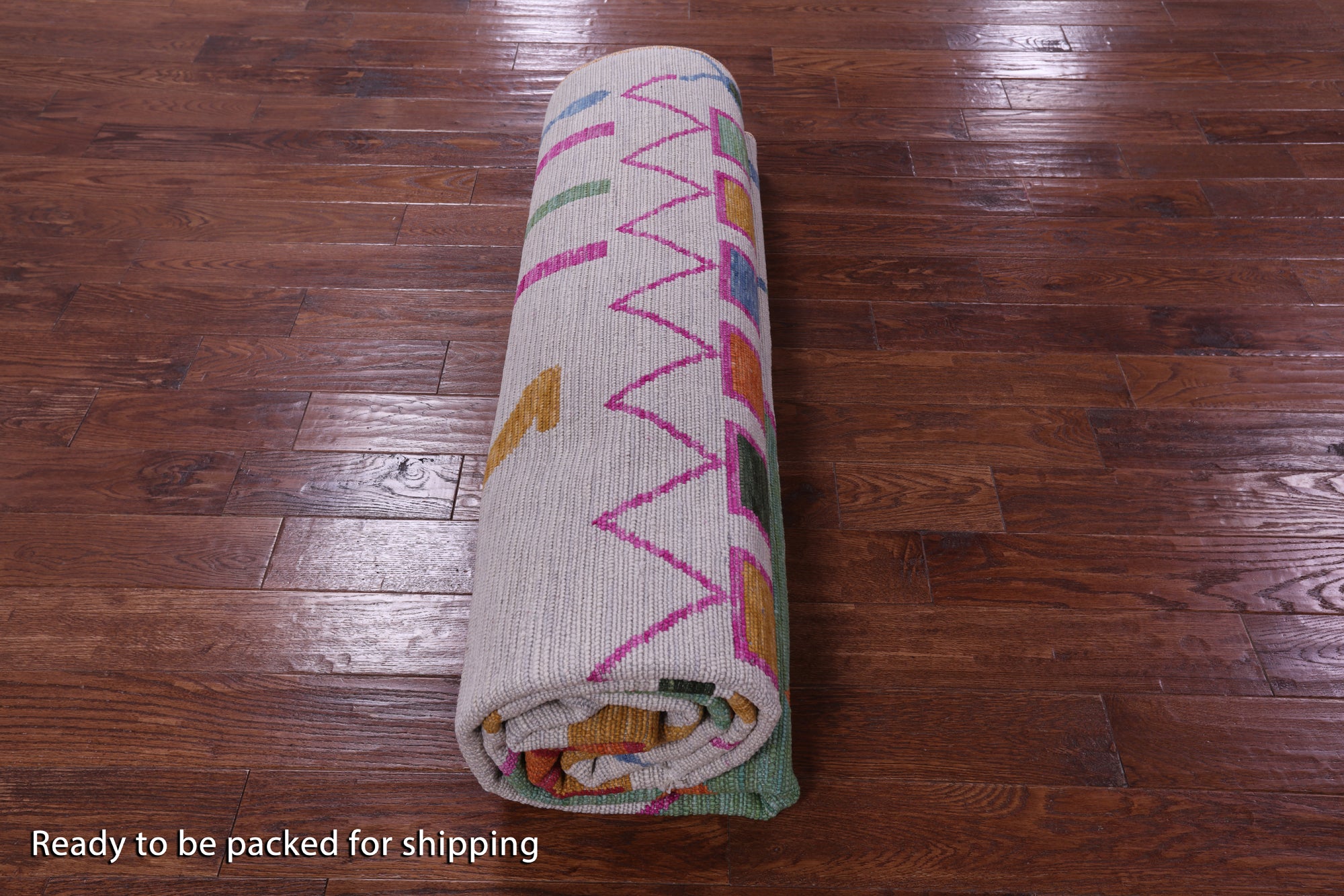 Ivory Tribal Moroccan Handmade Wool Rug - 8' 10" X 11' 8" - Golden Nile