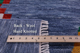 Blue Tribal Moroccan Handmade Wool Rug - 10' 1" X 13' 10" - Golden Nile