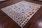 Ivory Tribal Moroccan Hand Knotted Wool Rug - 8' 1" X 10' 2" - Golden Nile