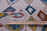 Ivory Tribal Moroccan Hand Knotted Wool Rug - 8' 1" X 10' 2" - Golden Nile