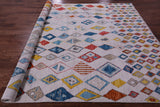 Ivory Tribal Moroccan Hand Knotted Wool Rug - 8' 1" X 10' 2" - Golden Nile