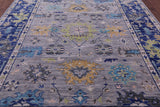 Grey Turkish Oushak Hand Knotted Wool Rug - 8' 11" X 11' 11" - Golden Nile