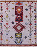 Ivory Tribal Moroccan Hand Knotted Wool Rug - 8' 0" X 9' 11" - Golden Nile
