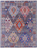 Grey Tribal Moroccan Hand Knotted Wool Rug - 8' 0" X 10' 0" - Golden Nile