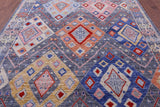Grey Tribal Moroccan Hand Knotted Wool Rug - 8' 0" X 10' 0" - Golden Nile
