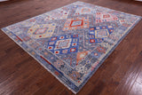Grey Tribal Moroccan Hand Knotted Wool Rug - 8' 0" X 10' 0" - Golden Nile
