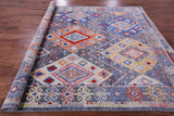 Grey Tribal Moroccan Hand Knotted Wool Rug - 8' 0" X 10' 0" - Golden Nile