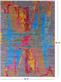 Abstract Contemporary Hand Knotted Wool Rug - 10' 0" X 14' 0" - Golden Nile