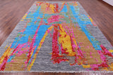 Abstract Contemporary Hand Knotted Wool Rug - 10' 0" X 14' 0" - Golden Nile