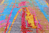 Abstract Contemporary Hand Knotted Wool Rug - 10' 0" X 14' 0" - Golden Nile