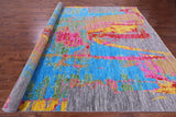 Abstract Contemporary Hand Knotted Wool Rug - 10' 0" X 14' 0" - Golden Nile