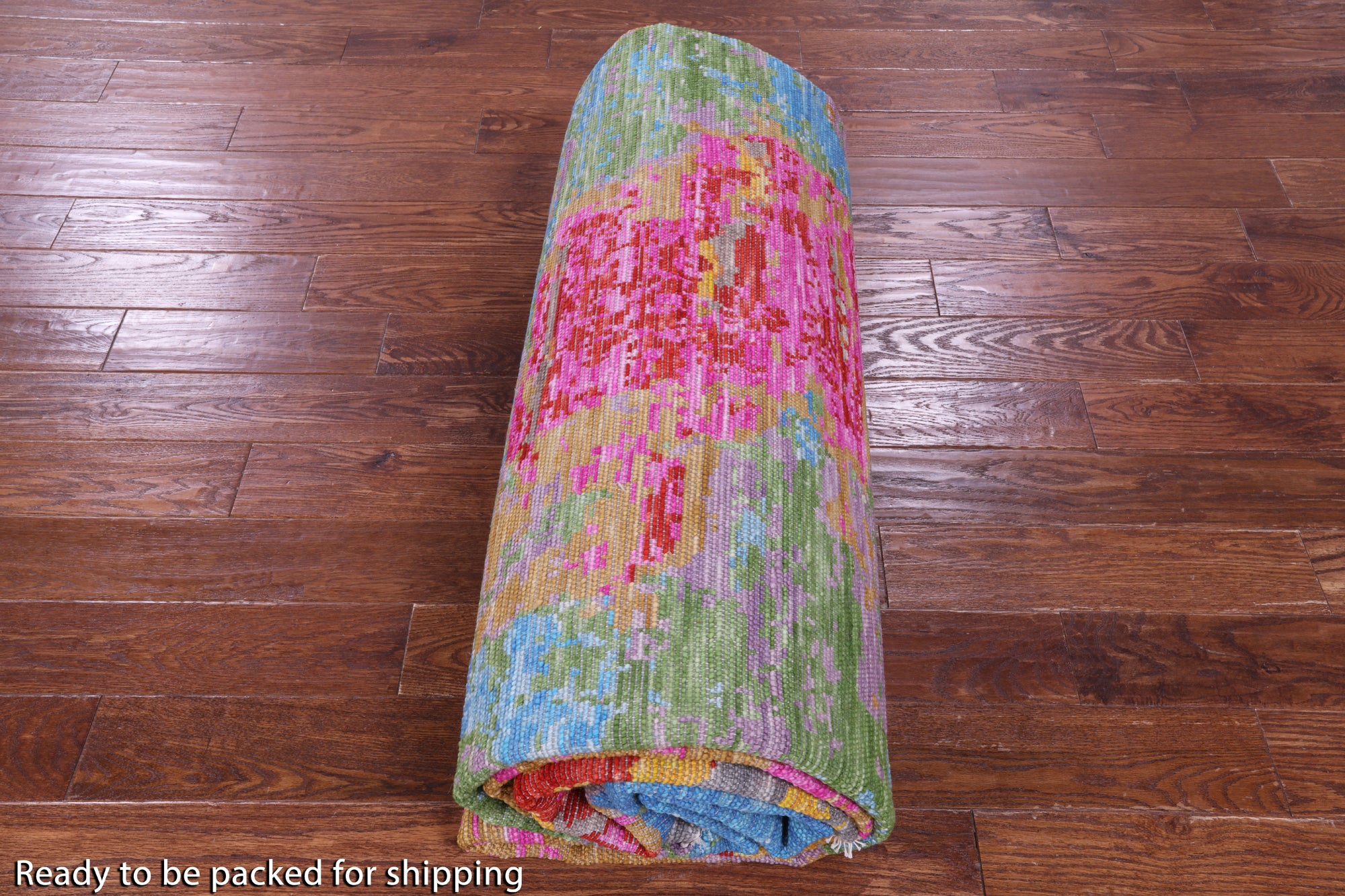 Abstract Contemporary Hand Knotted Wool Rug - 10' 0" X 14' 0" - Golden Nile
