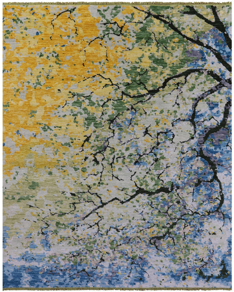 Contemporary Hand Knotted Wool Rug - 8' 1" X 9' 10" - Golden Nile