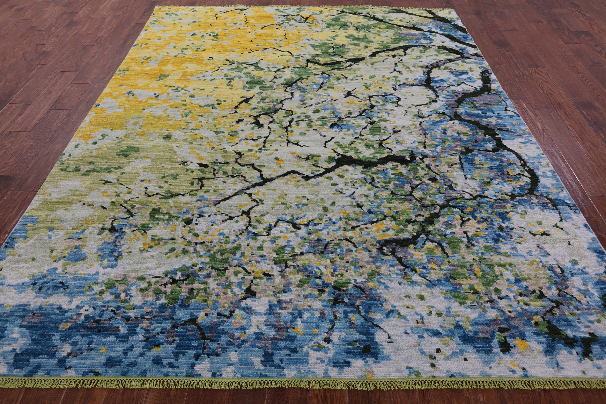 Contemporary Hand Knotted Wool Rug - 8' 1" X 9' 10" - Golden Nile