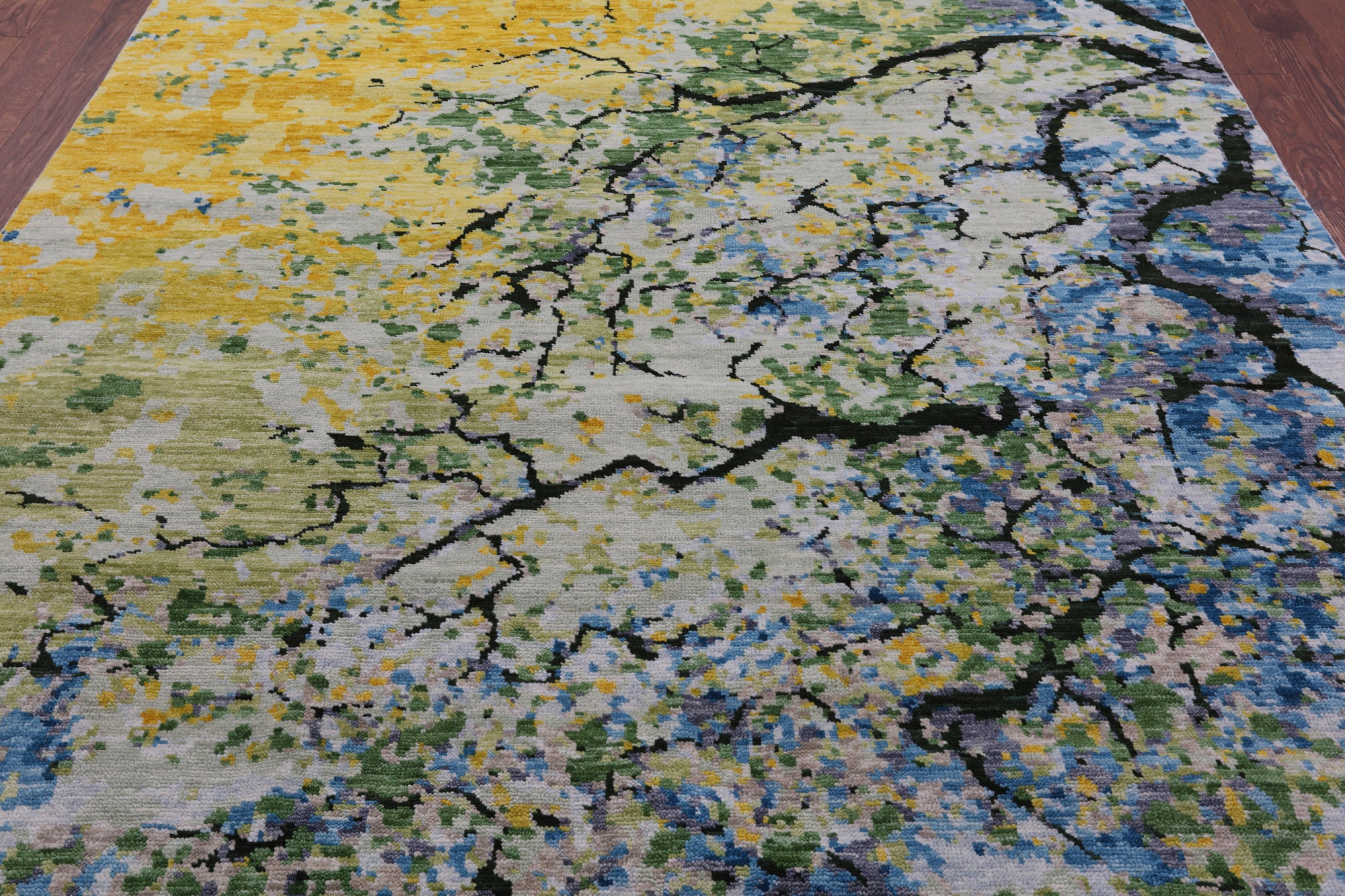 Contemporary Hand Knotted Wool Rug - 8' 1" X 9' 10" - Golden Nile