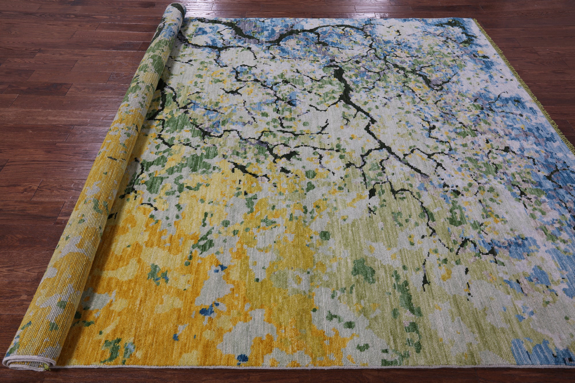 Contemporary Hand Knotted Wool Rug - 8' 1" X 9' 10" - Golden Nile