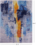 Abstract Contemporary Hand Knotted Wool Rug - 8' 11" X 12' 0" - Golden Nile